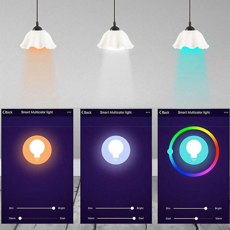 2Pcs A19 Tuya Smart Wifi Bulb B22 850Lm RGB 2700K to 6500K 9W Bulb Can Compatible Alexa Home