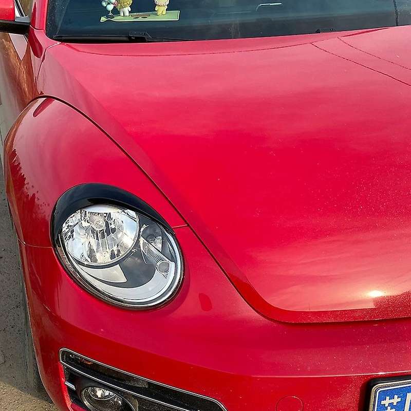 2PCS ABS Black Front Headlight Eyelids Eyelashs Covers for A5 2012 - 2018 Head Light Eyebrows Trim
