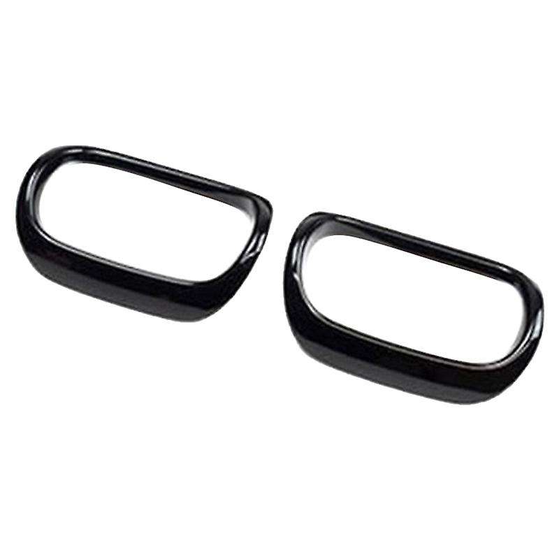 2PCS ABS Bright Black Interior Dashboard Side Outlet Cover Trim for YARiS 20-21