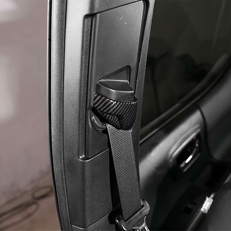 2PCS ABS Carbon Fiber Front Seat Safety Belt Button Decor Cover Trim for 2017-2019