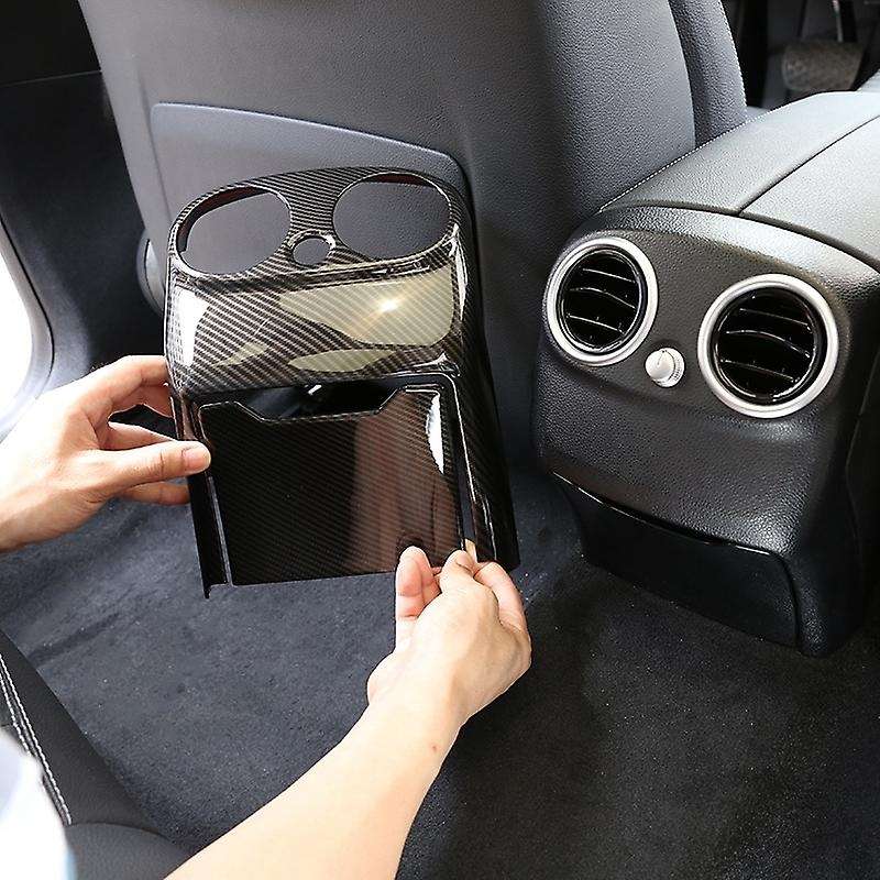 2pcs Abs Carbon for W205 C Class C-class 2015-2018 Car Accessories Rear Air Conditioning Vent Cover