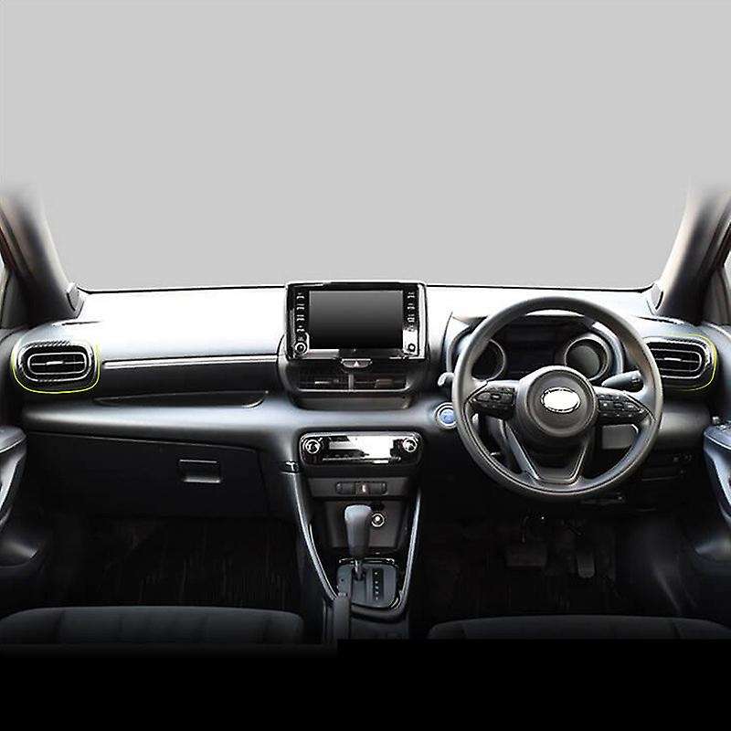 2PCS ABS Carbon Fiber Interior Dashboard Side Outlet Cover Trim for YARiS 20-21