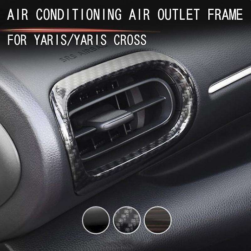 2PCS ABS Peach Wood Grain Interior Dashboard Side Outlet Cover Trim for YARiS 20-21