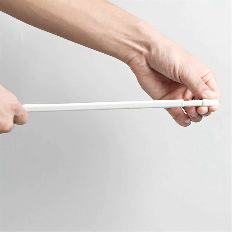 2pcs Adjustable Curtain Rod Bathroom Bar Shower Telescopic Poles without Drilling Hanger Rods for Ki
