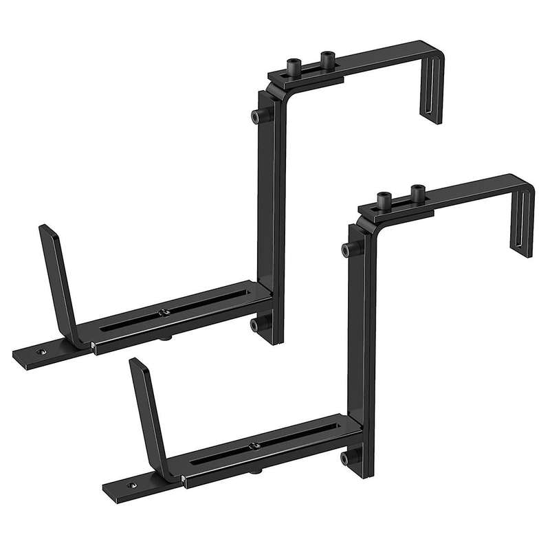 2PCS Adjustable Planter Box Bracket (6 to 12.5 Inches) for Flower Box Holders, Window Boxes Planters