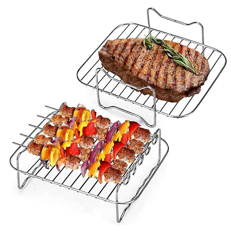 2PCS Air Fryer Rack, Air Fryer Double Layer Rack, Multi-Purpose Air Fryer Accessories, Grilling Rac