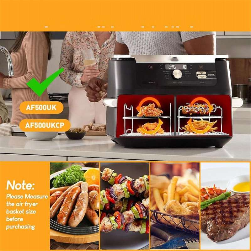 2PCS Air Fryer Rack, Air Fryer Double Layer Rack, Multi-Purpose Air Fryer Accessories, Grilling Rac