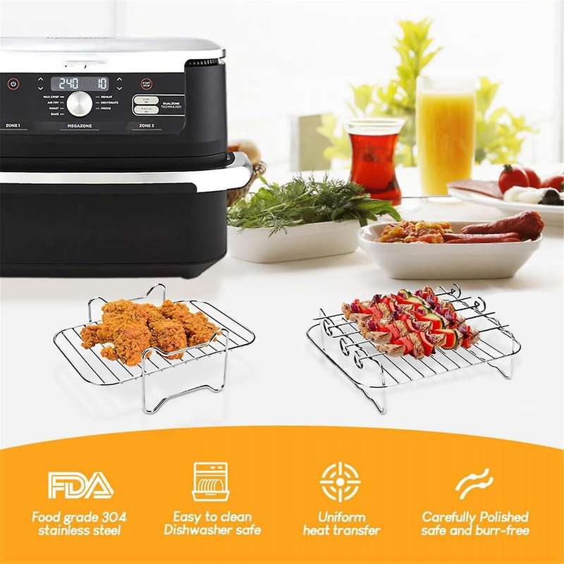 2PCS Air Fryer Rack, Air Fryer Double Layer Rack, Multi-Purpose Air Fryer Accessories, Grilling Rac