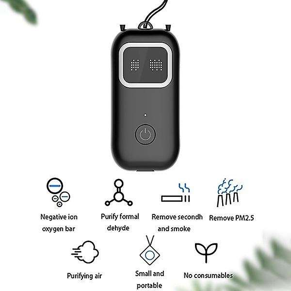 2Pcs Air Purifier Mini Portable 16000W Negative Ion Two-Speed Adjustable 500MAH Hanging Neck Purifie