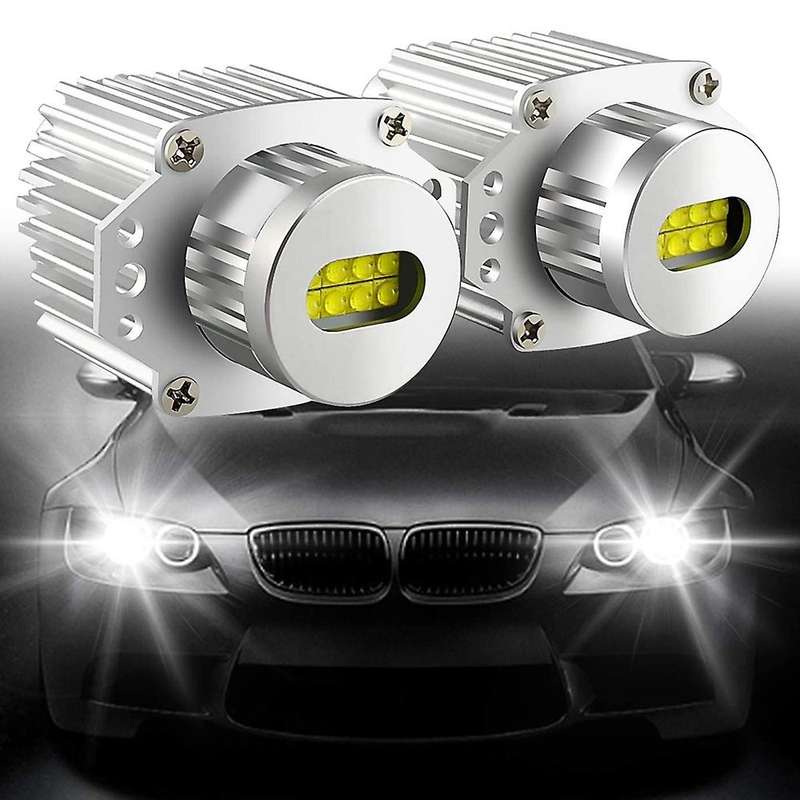 2Pcs Angel Eyes CANbus 80W LED Headlight Marker Light Bulbs Error Free for - E90 E91 3 Series 2005-2