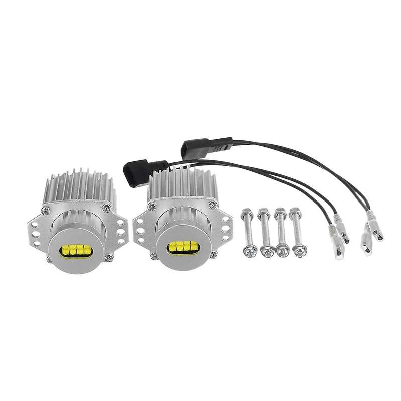 2Pcs Angel Eyes CANbus 80W LED Headlight Marker Light Bulbs Error Free for - E90 E91 3 Series 2005-2
