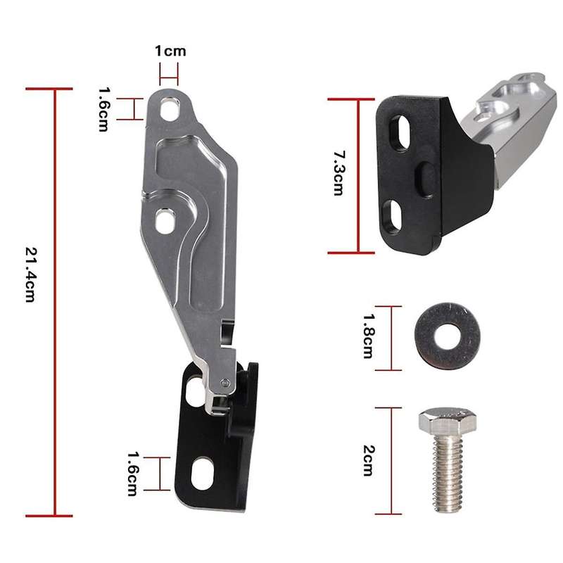 2Pcs Aluminum Alloy Quick Hood Hinged Release Hood Hinge Latch Billet for EK 1996-2000 -1062-S