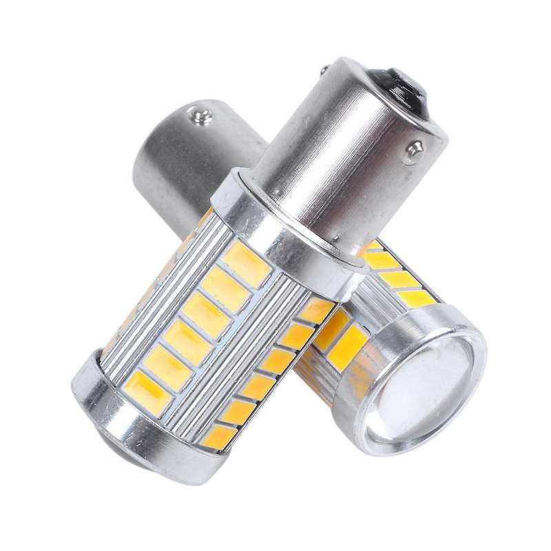 2pcs Amber 1156PY BAU15S PY21W Led 33SMD Car Tail Turn Brake Reverse Signal Bulb Y