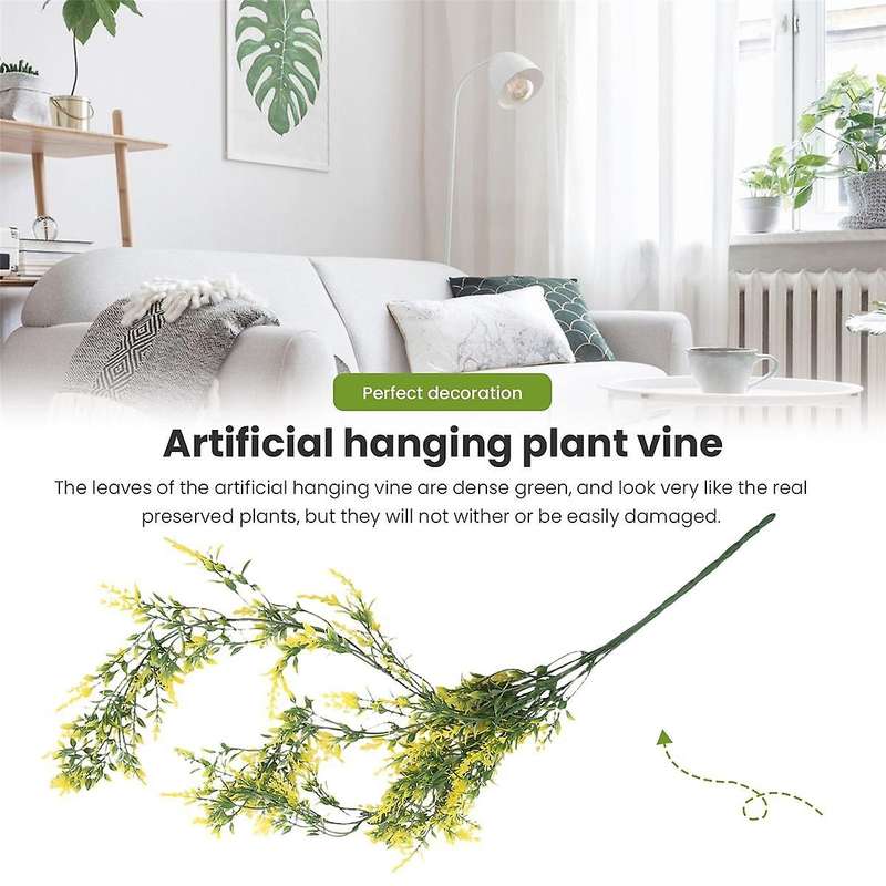 2Pcs Artificial Hanging Plants, 32in Fake Hanging Plant,Simulation of Dragon Tree Vine Fake Ivy Vine
