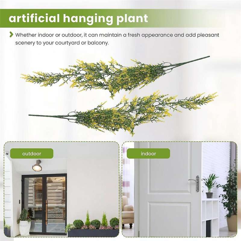 2Pcs Artificial Hanging Plants, 32in Fake Hanging Plant,Simulation of Dragon Tree Vine Fake Ivy Vine
