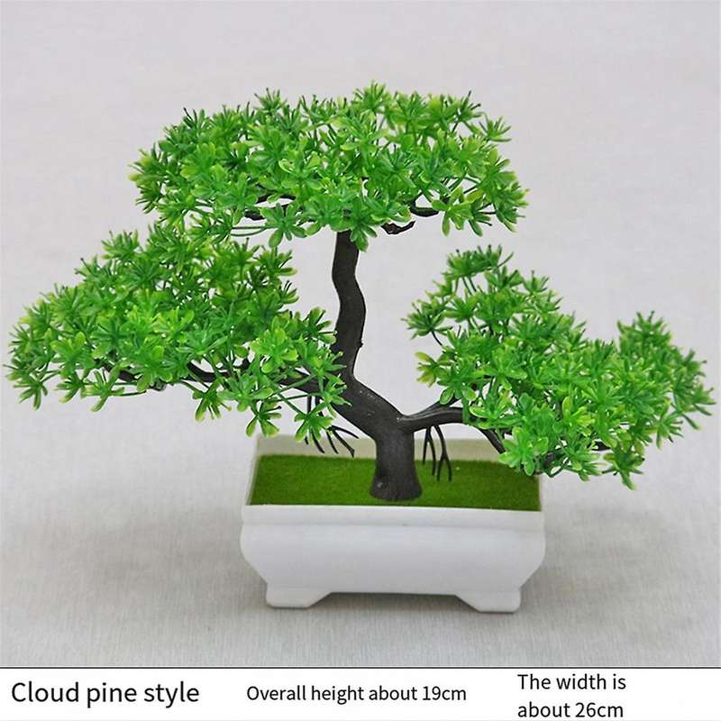 2Pcs Artificial Plant Bonsai Plastic Small Tree Pot Plant Flower Potted Ornaments for Home Room Tabl
