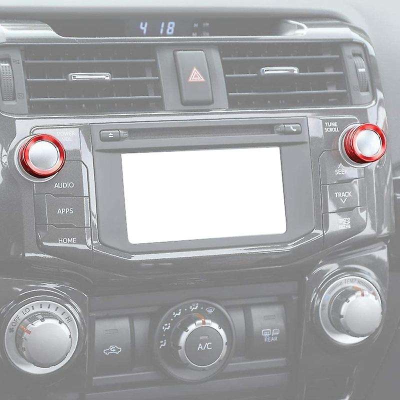 2Pcs Audio Knob Cover Audio Switch Knob Decoration Aluminum Alloy Accessory Trim for 4Runner 2010-20