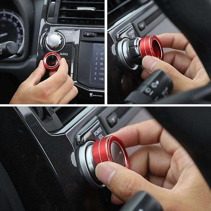 2Pcs Audio Knob Cover Audio Switch Knob Decoration Aluminum Alloy Accessory Trim for 4Runner 2010-20