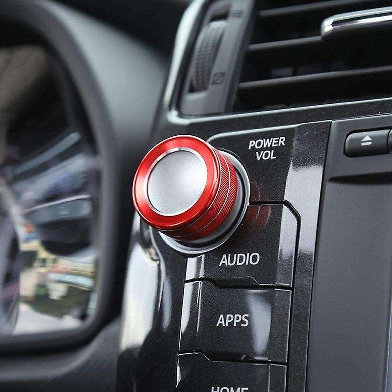 2Pcs Audio Knob Cover Audio Switch Knob Decoration Aluminum Alloy Accessory Trim for 4Runner 2010-20
