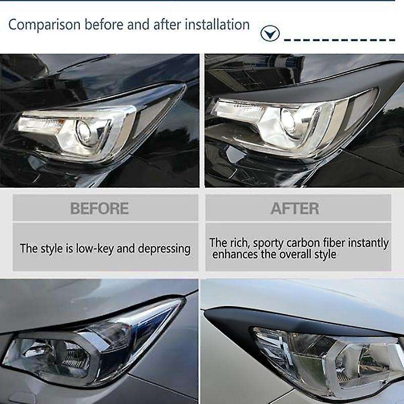 2PCS Auto Headlight Lamp Eyebrow Cover Trim Decor Stickers for Forester 2013-2018 Car Exterior Acces