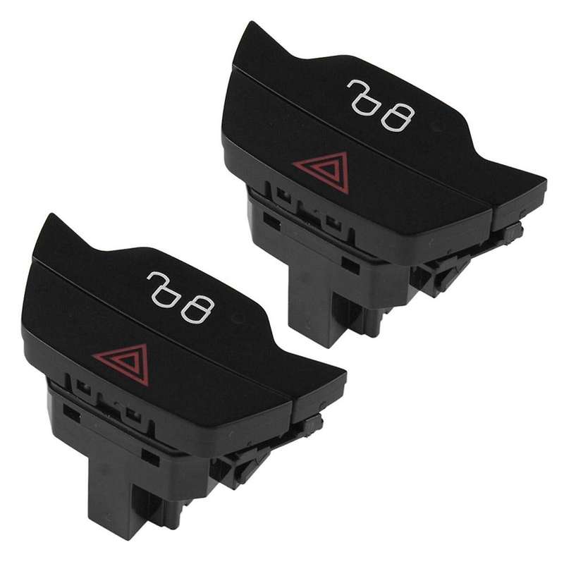2Pcs Automotive Hazard Warning Light Door Lock Switch for C-MAX Transit