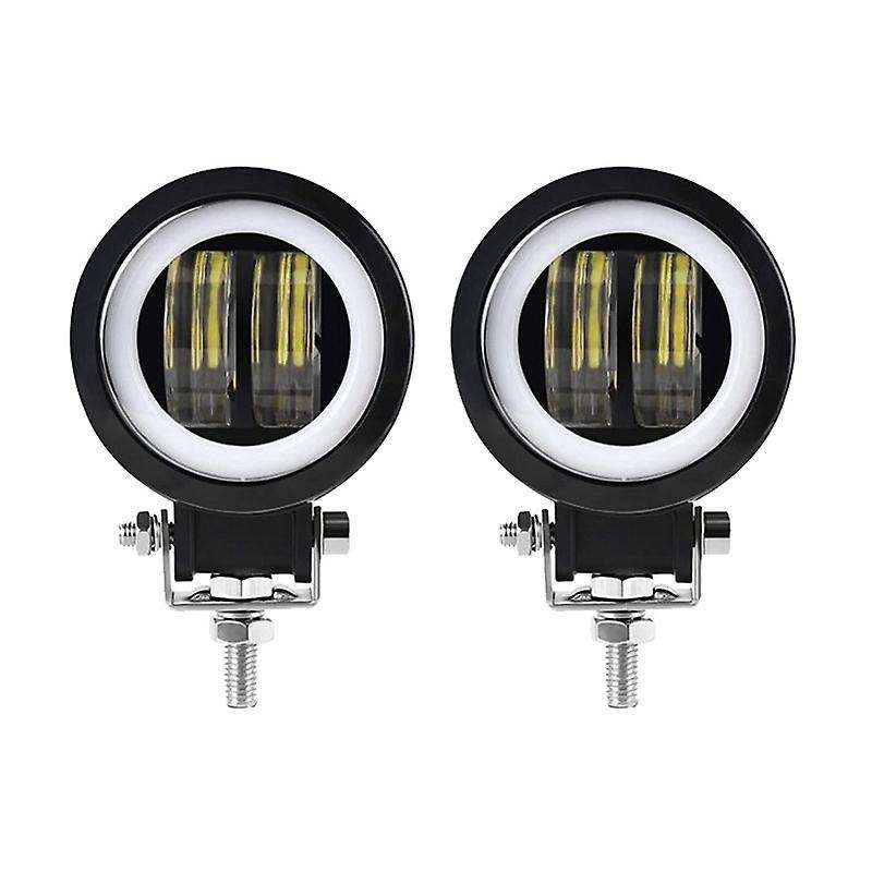 2PCS Auxiliary Light Motorcycle LED Fog Driving Running Lights Angel Eye Spot Lighting Off-Road Vehi