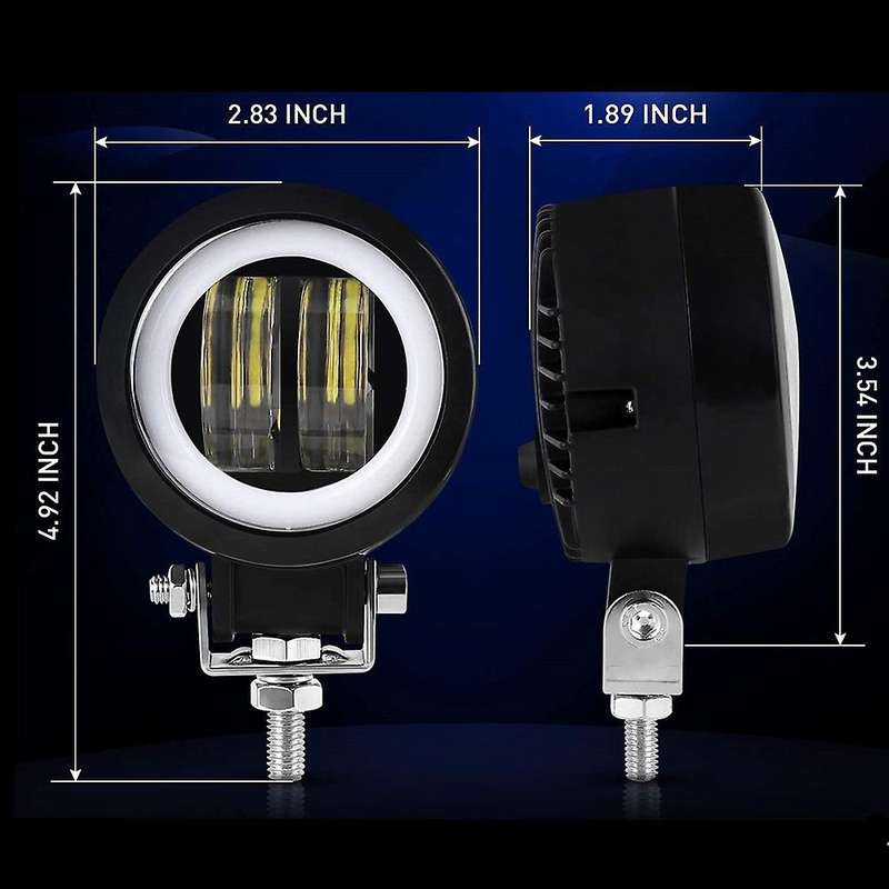 2PCS Auxiliary Light Motorcycle LED Fog Driving Running Lights Angel Eye Spot Lighting Off-Road Vehi