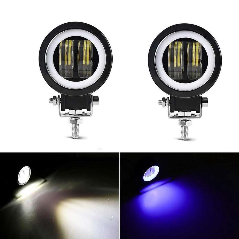 2PCS Auxiliary Light Motorcycle LED Fog Driving Running Lights Angel Eye Spot Lighting Off-Road Vehi