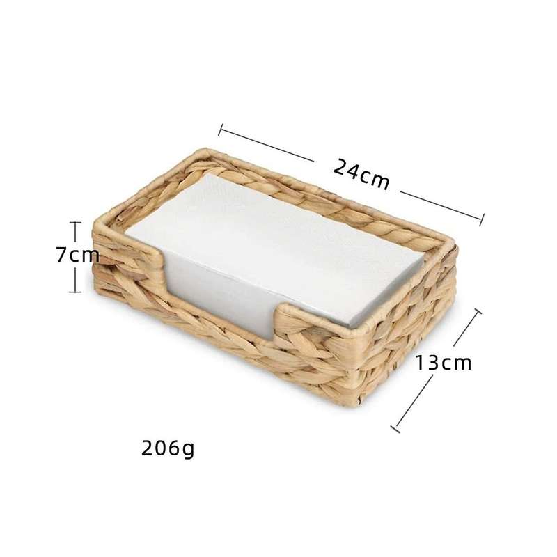 2pcs Bathroom Disposable Towel Holder Long Seagrass Woven Rattan Wicker Table Hand Towel Basket Tra