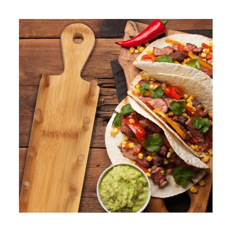 2pcs Bamboo Wooden Burrito Holder Potato Chips Corn Roll Rack Tray Shelf Tortilla ,burritos Rack Tra