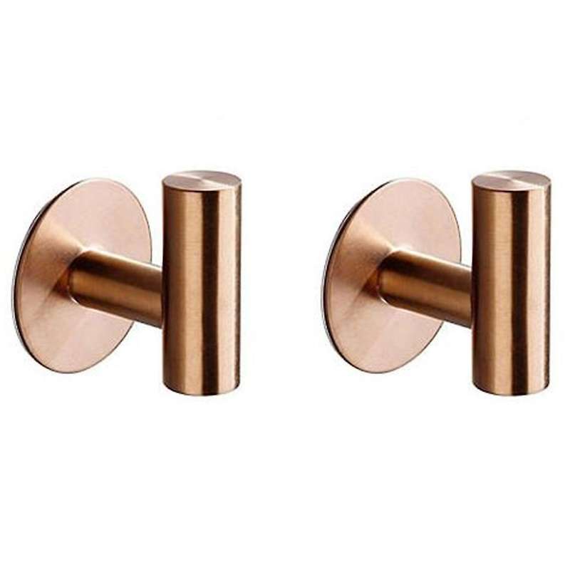 2pcs Bathroom Stainless Steel Heavy Duty for Bathroom Kitchen Living Room Hotel Coat (nail Free)