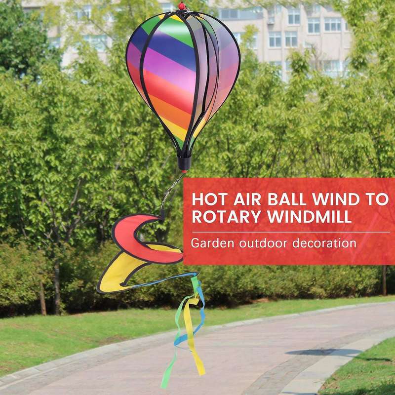 2pcs Balloon Wind Spinner Striped Windsock Balloon Yard Decor Spiral Balloon Windmill