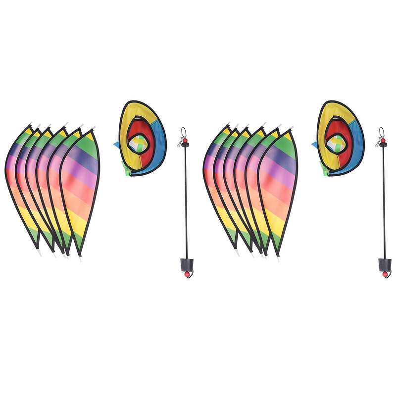 2pcs Balloon Wind Spinner Striped Windsock Balloon Yard Decor Spiral Balloon Windmill