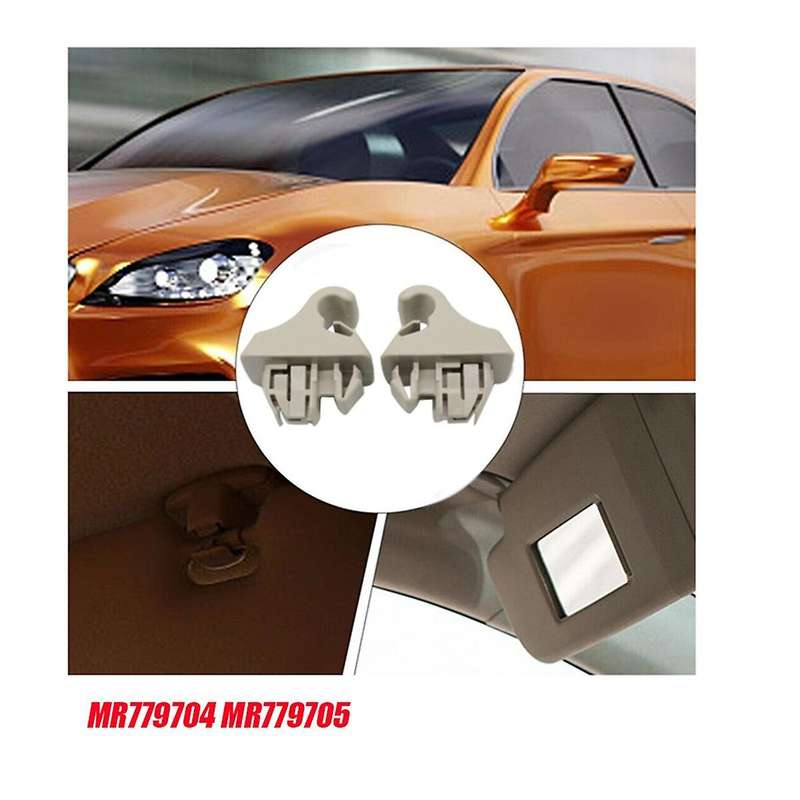 2pcs Beige Sun Visor Hook Holder Clip Mr779704 Mr779705 for Montero Mk3 2000-2006 Sunvisor Hanger H