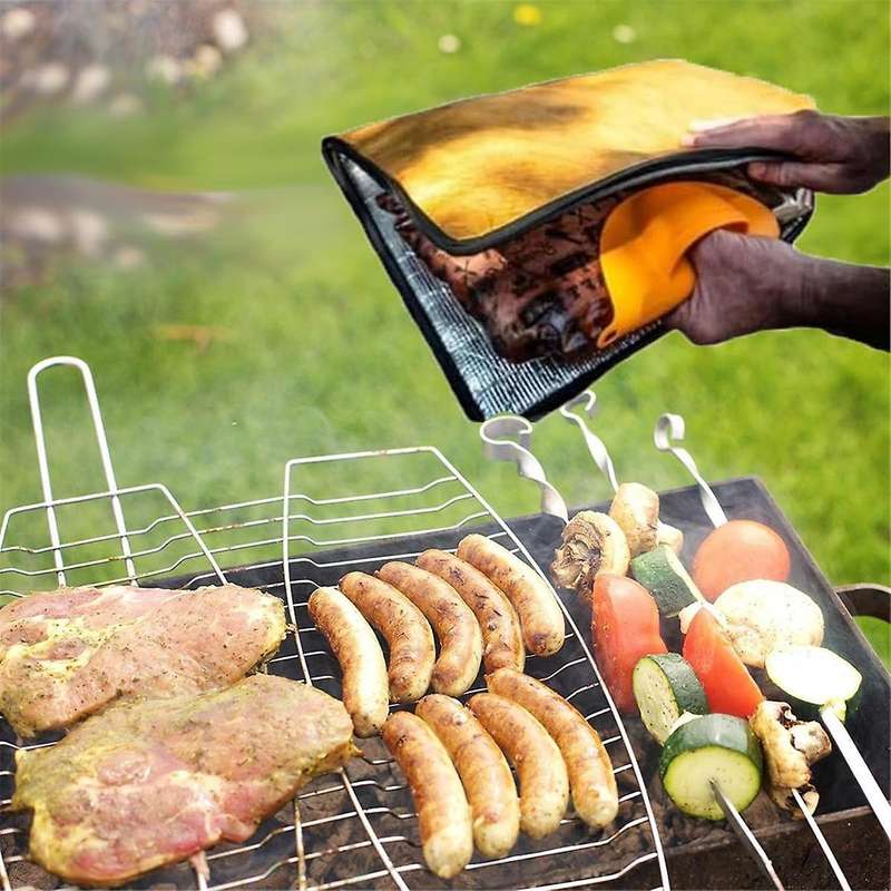 2PCS BBQ Blanket, Meat Insulation Resting Bag for Outdoor BBQ Insulated Resting Bag with Zipper for
