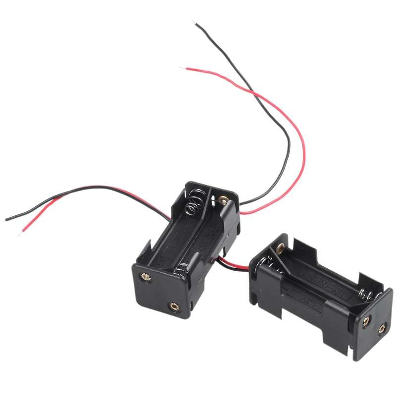 2pcs Black 2-layers 4 X 1.5v Aaa Battery Holder Case Box W Wire Leads