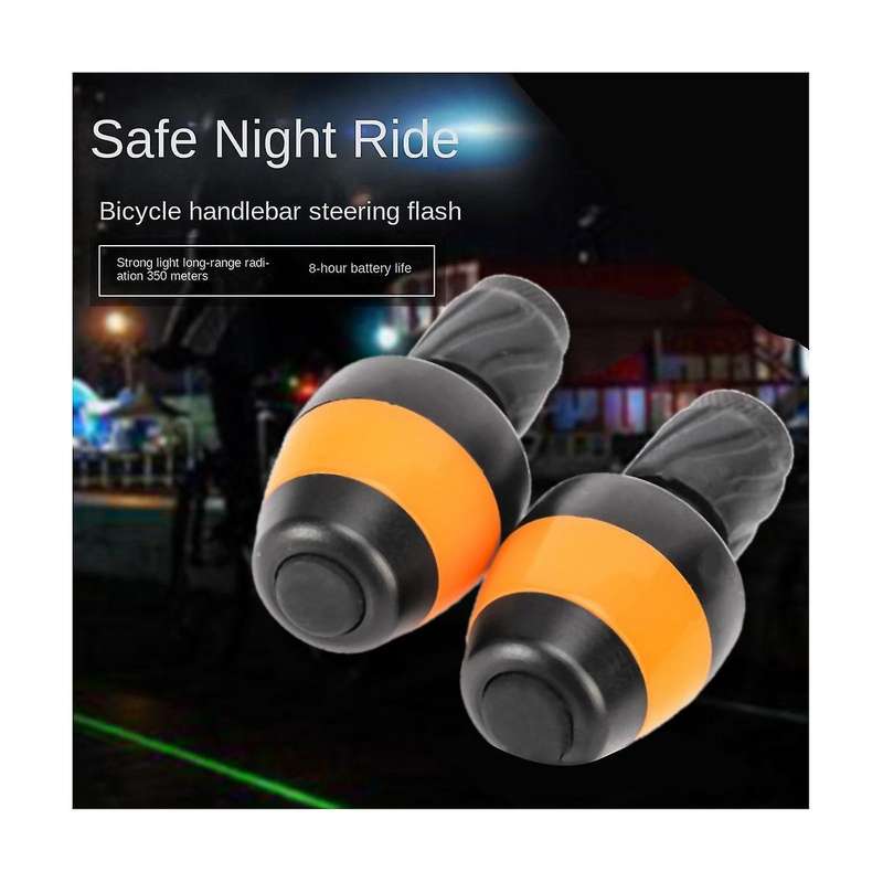 2pcs Bicycle Hand Grip End Plugs Turn Signal Light Waterproof Handlebar Lamp Bike Handlebar Lights