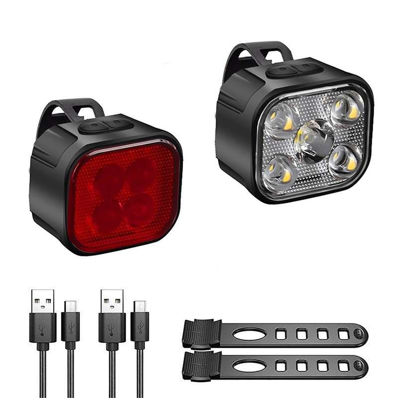 2PCS Bicycle Lights High Bright Front and Rear Cycling Lamp Mountain Bike Headlight Taillight Waterp