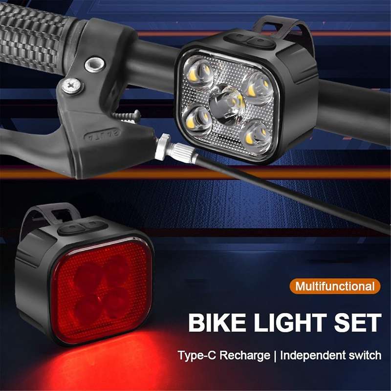 2PCS Bicycle Lights High Bright Front and Rear Cycling Lamp Mountain Bike Headlight Taillight Waterp
