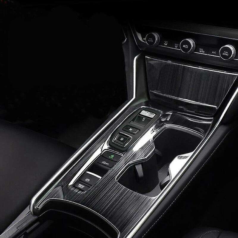 2Pcs Black Titanium Central Console Gear Shift Panel Frame Trim Fit for Accord 2018-2020