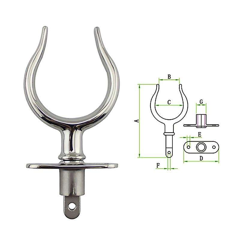 2Pcs Boat Stainless Steel Row Lock Side Mount Line Oarlock Socket for Marine Yacht