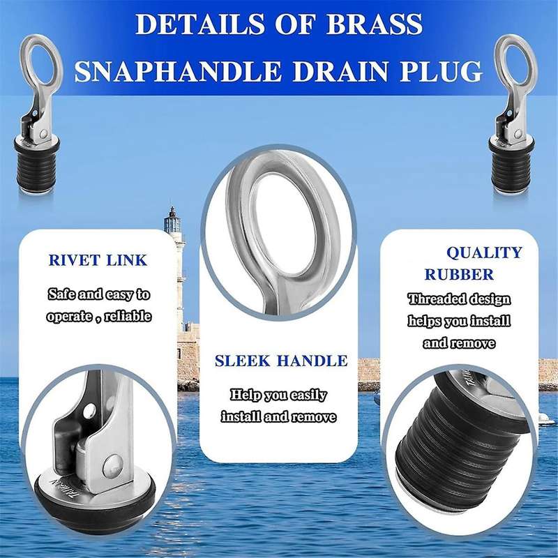 2Pcs Boat Plugs Snap Handle Drain Plug for 1 Inch Diameter Marine Boat Drain Twist Plug Marine Boat