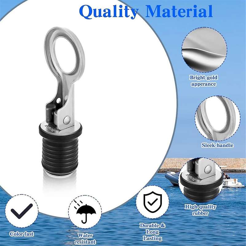 2Pcs Boat Plugs Snap Handle Drain Plug for 1 Inch Diameter Marine Boat Drain Twist Plug Marine Boat