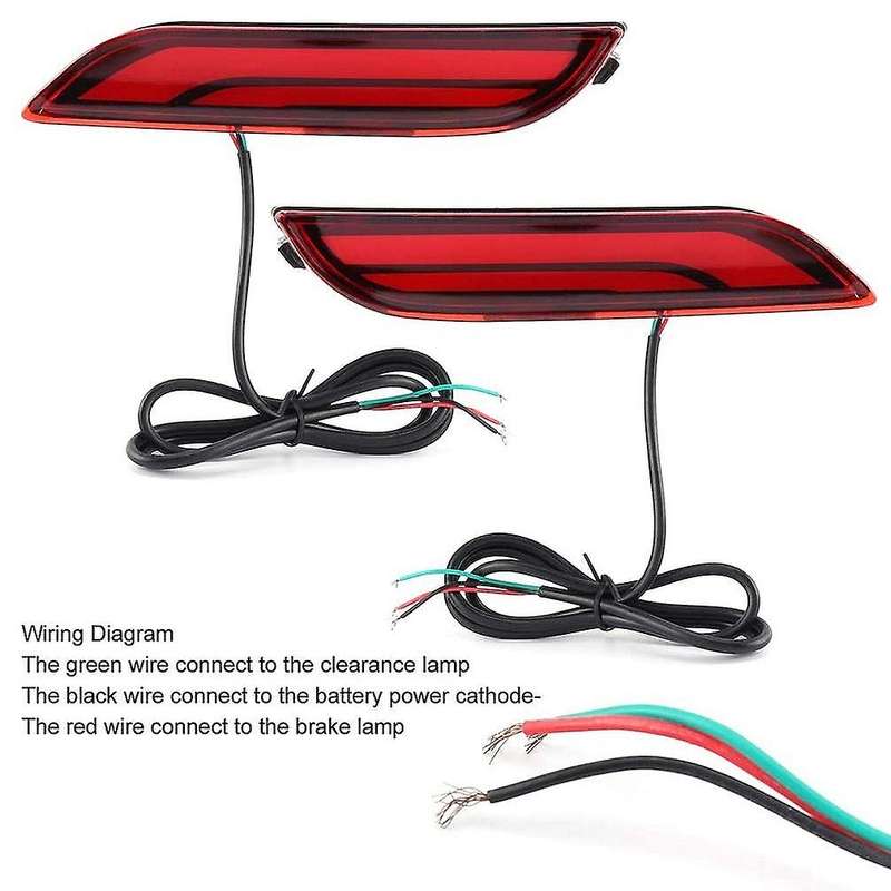 2Pcs Brake Light, Car DRL LED Bumper Tail Light Brake Reflector Fog Lamp for 2018-2020