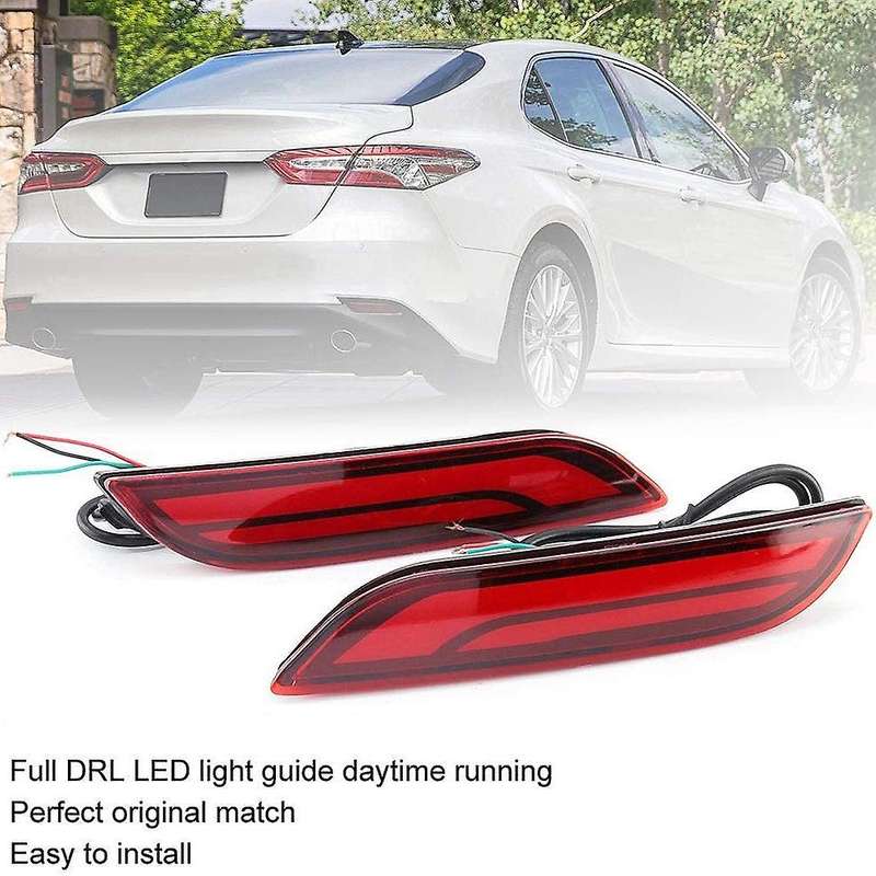 2Pcs Brake Light, Car DRL LED Bumper Tail Light Brake Reflector Fog Lamp for 2018-2020