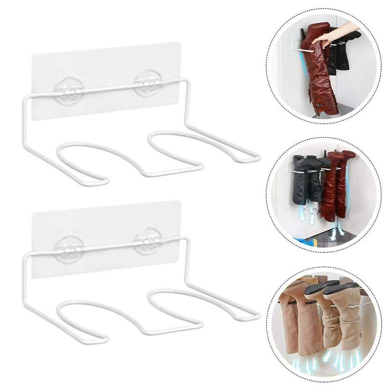 2pcs Boot Rack High Tall Storage Organizer Wall Mounted Shoe Holder Shelf Boot Shapers Suppor