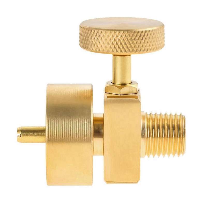 2Pcs Brass Propane Gas Regulator Valve, 1LB Tank Disposal Cylinder Bottle Adapter for Stove, Grill