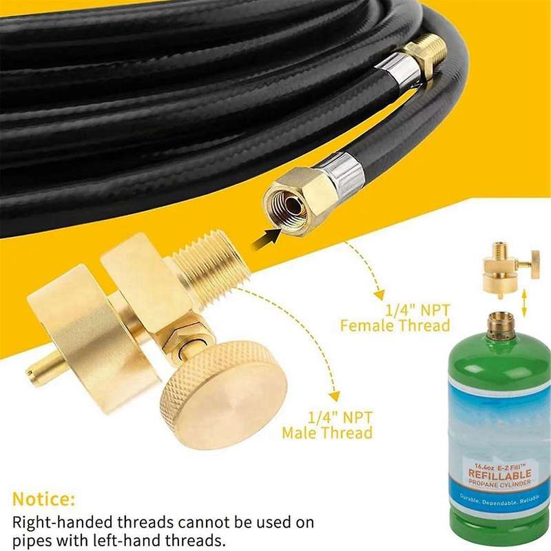 2Pcs Brass Propane Gas Regulator Valve, 1LB Tank Disposal Cylinder Bottle Adapter for Stove, Grill