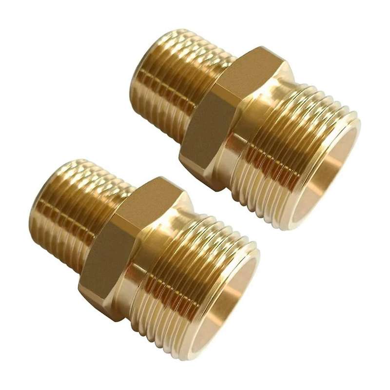 2PCS Brass High Pressure Washer Adapter, M22-14mm External Thread X 3/8inch NPT External Thread