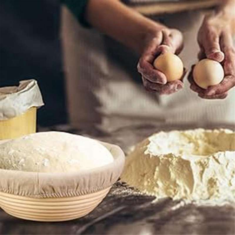2pcs Bread Proofing Basket Cloth Cover Combination, Bread Protection Basket, Baking Bowl for Sourdo